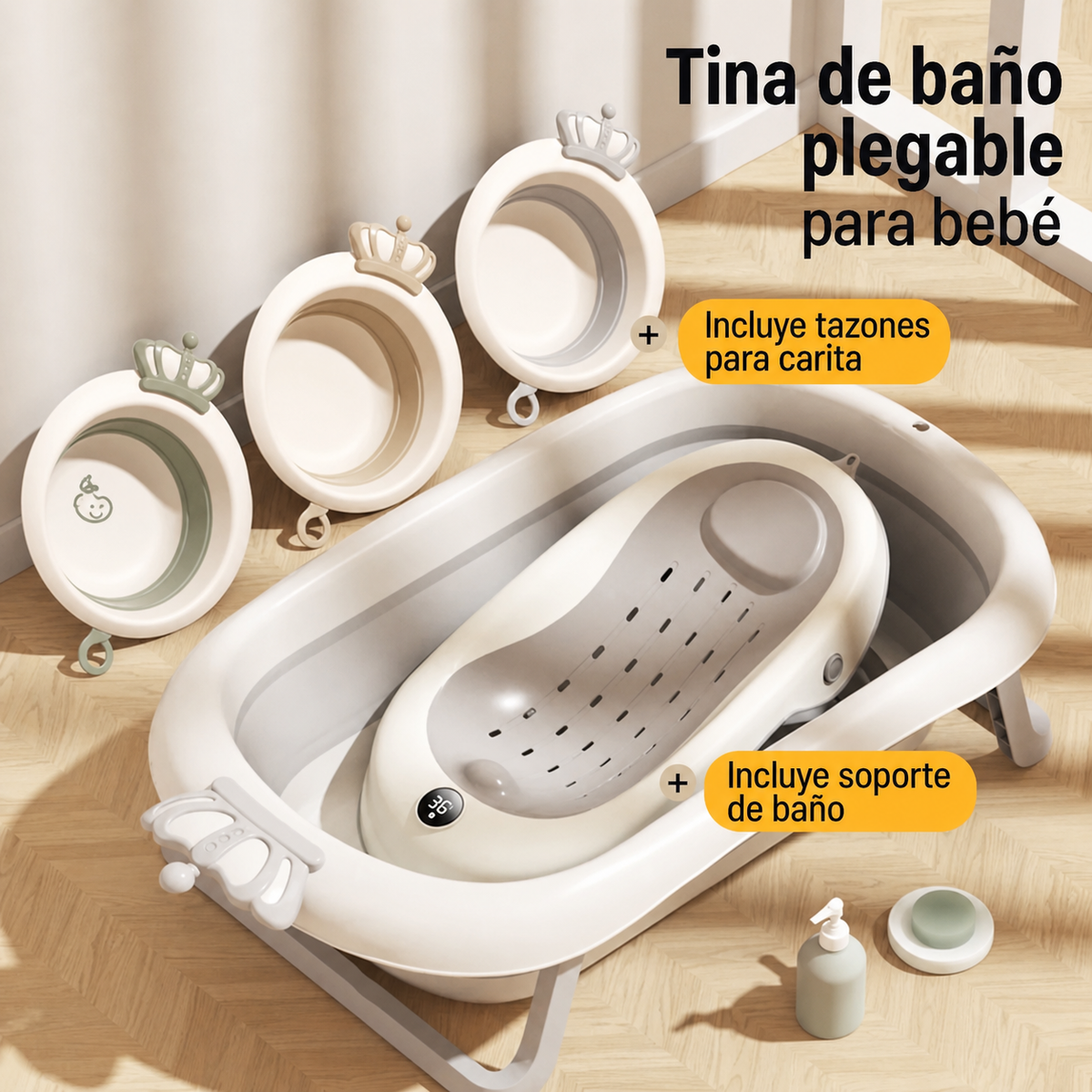 Tina de baño plegable para bebé - 2