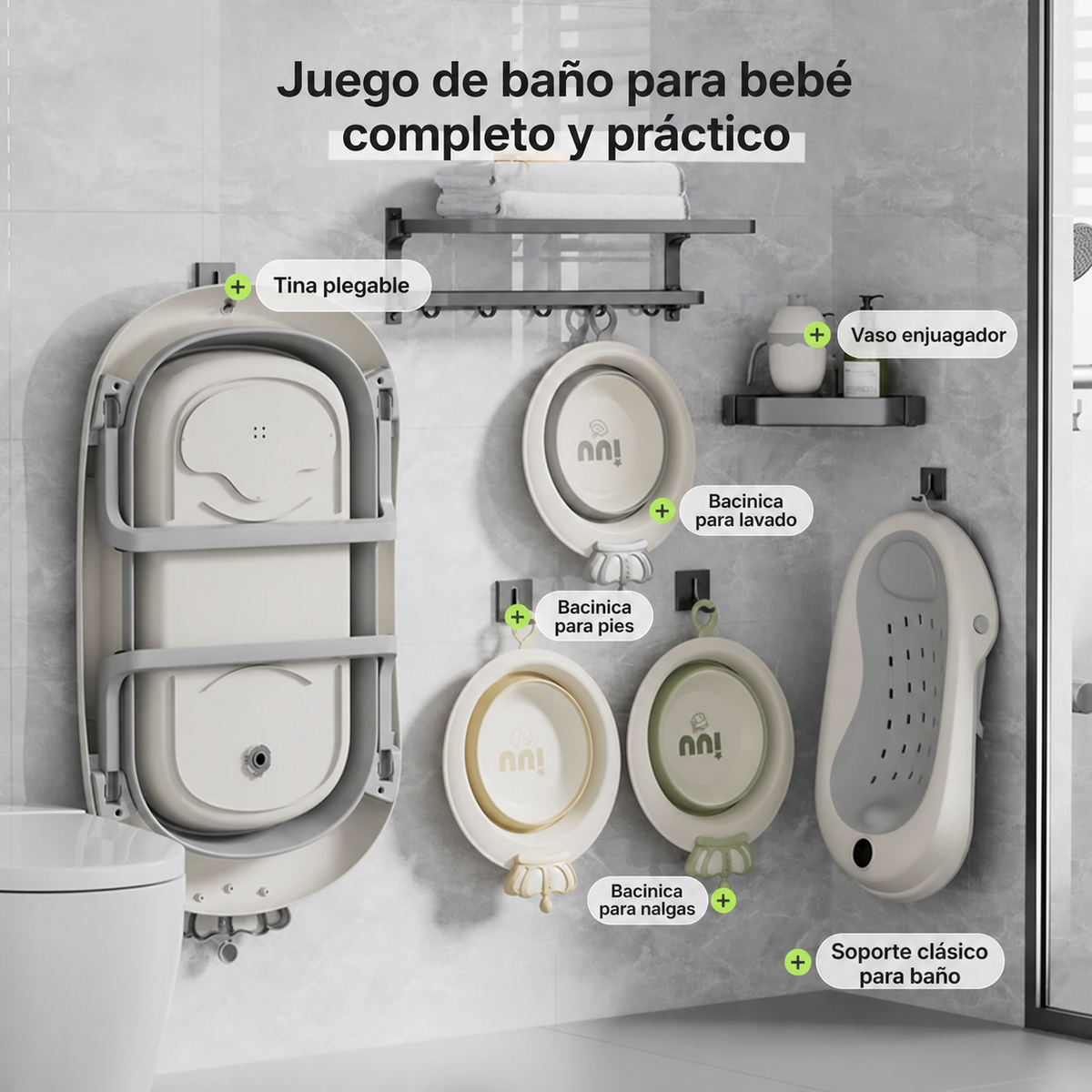 Tina de baño plegable para bebé - 8
