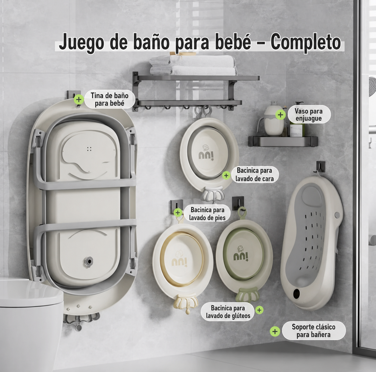 Tina de baño plegable para bebé - 9