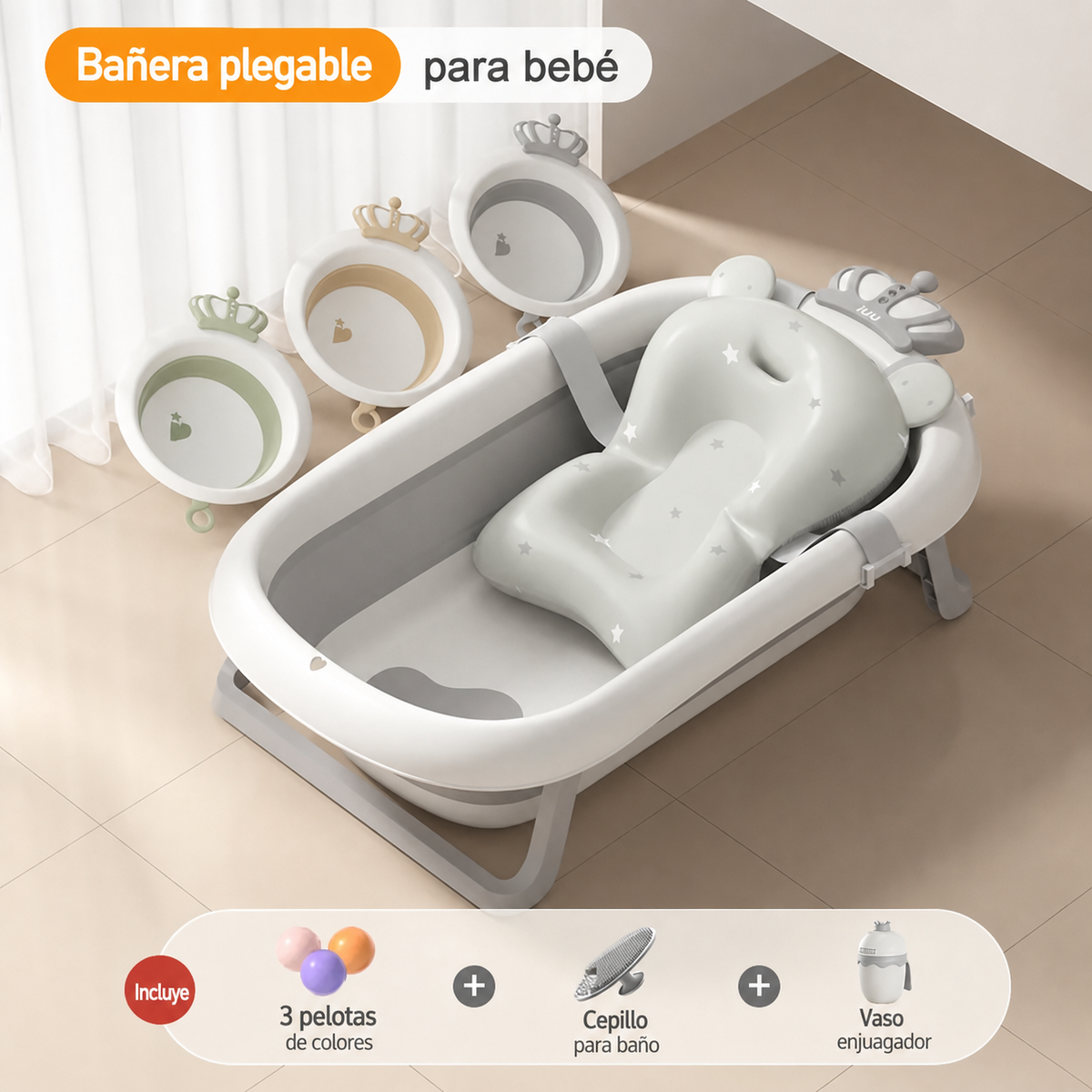 Tina de baño plegable para bebé
