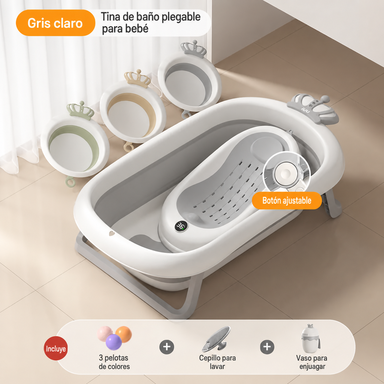 Tina de baño plegable para bebé