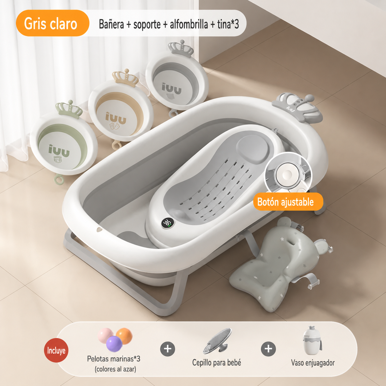 Tina de baño plegable para bebé