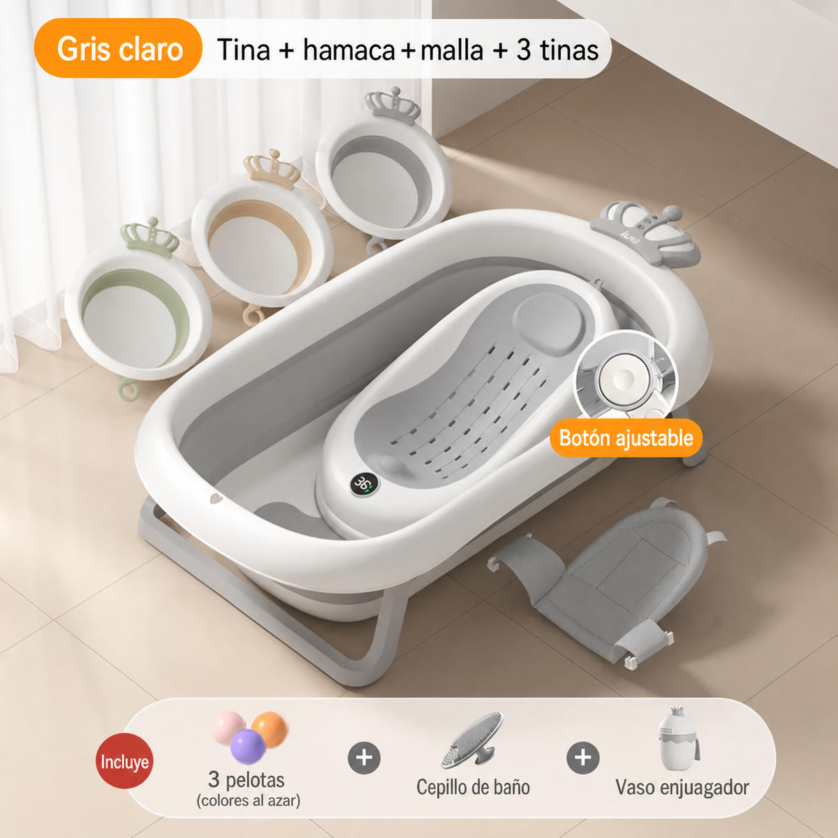 Tina de baño plegable para bebé