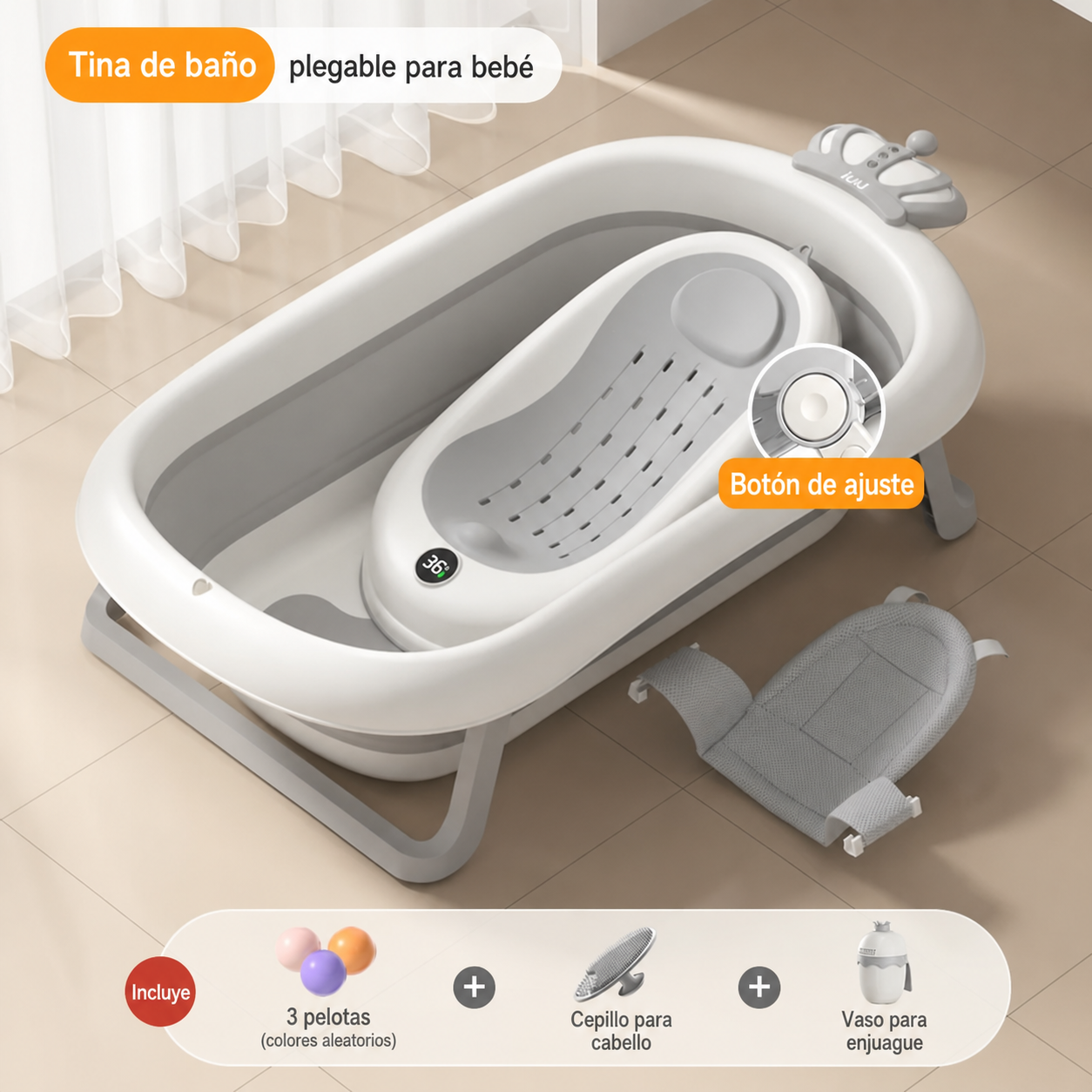 Tina de baño plegable para bebé