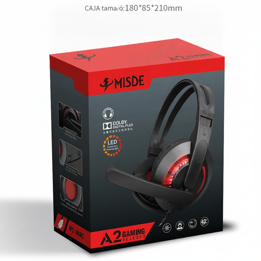 Audífonos Gamer con Micrófono Over-Ear Cable 1.8 m