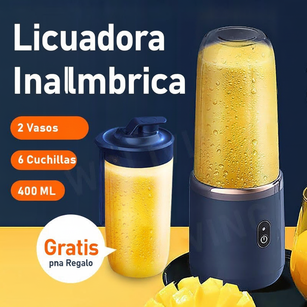 Licuadora portátil inalámbrica con batería integrada 400 ml - 1