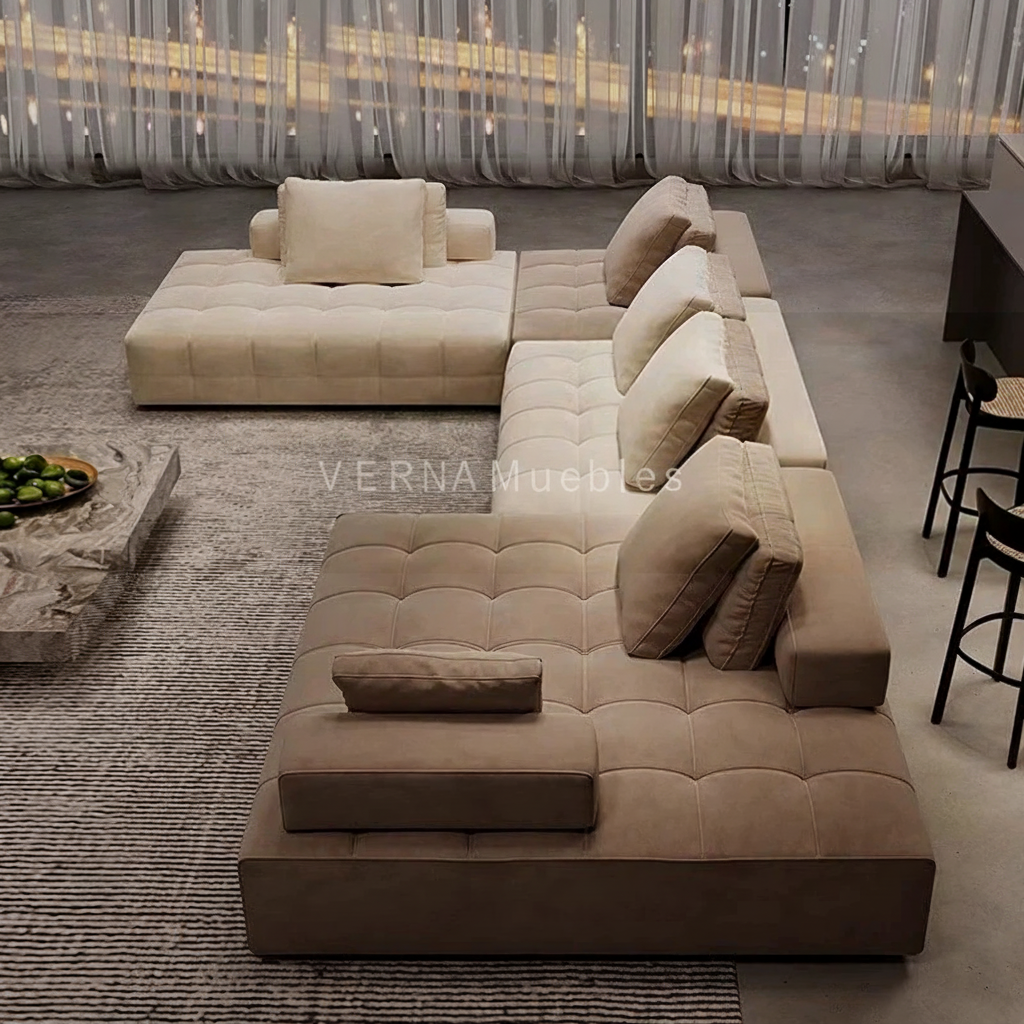 Sofá modular de tela mate estilo minimalista italiano - 1