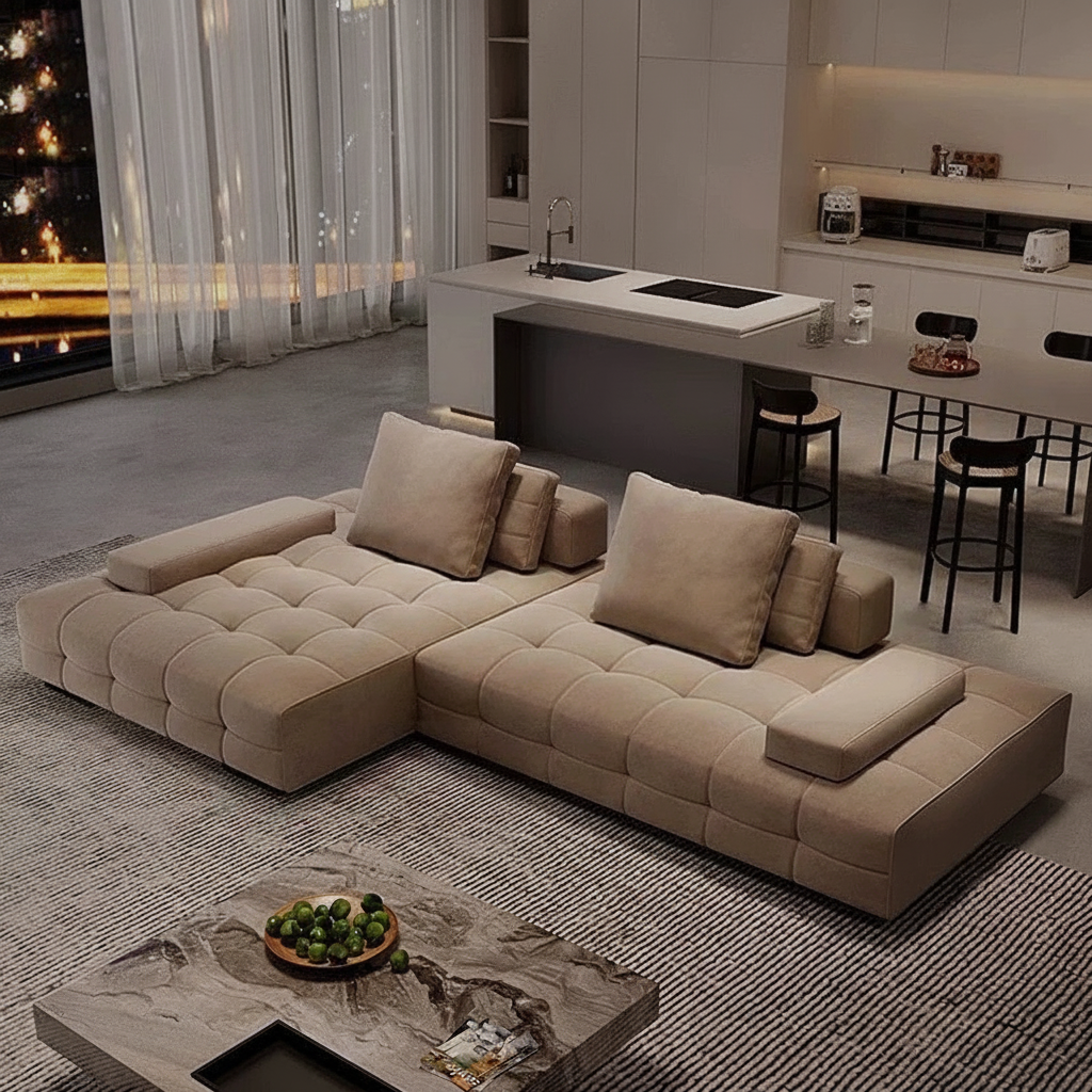 Sofá modular de tela mate estilo minimalista italiano - 4