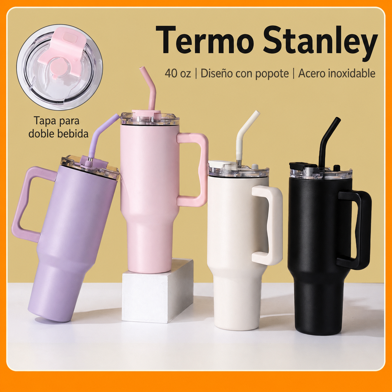Termo Stanley 40 oz acero inoxidable con popote - 1