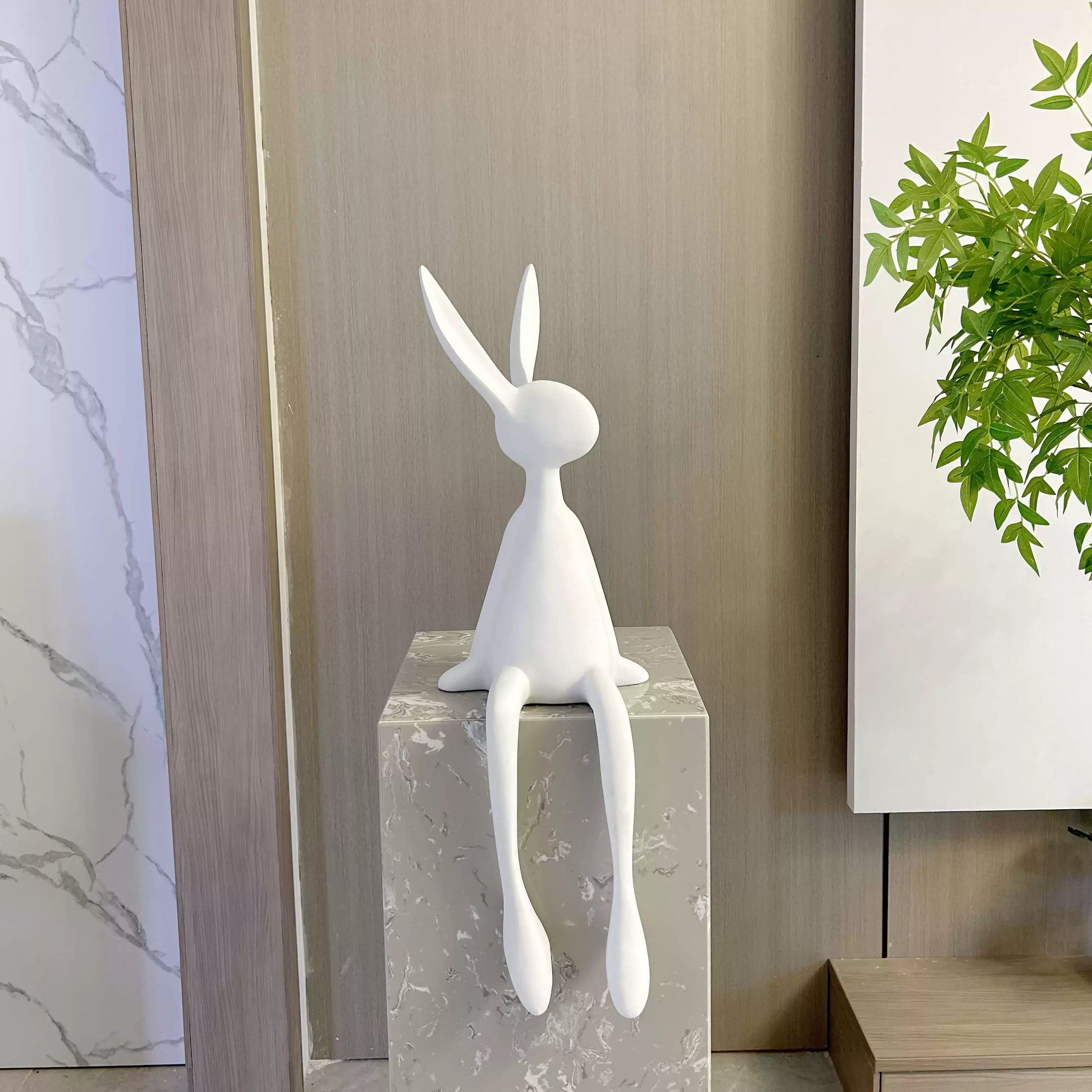Figura Decorativa de Conejo y Ratón en Resina - 2