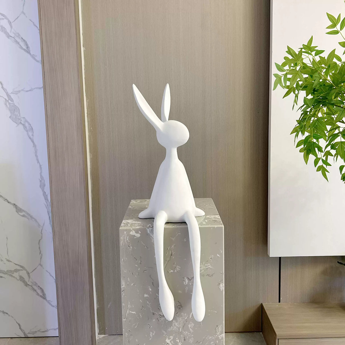 Figura Decorativa de Conejo y Ratón en Resina - 2