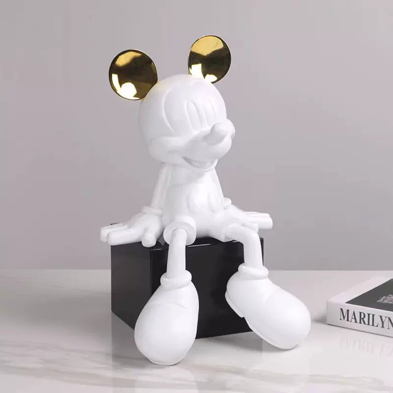 Figura Decorativa de Conejo y Ratón en Resina