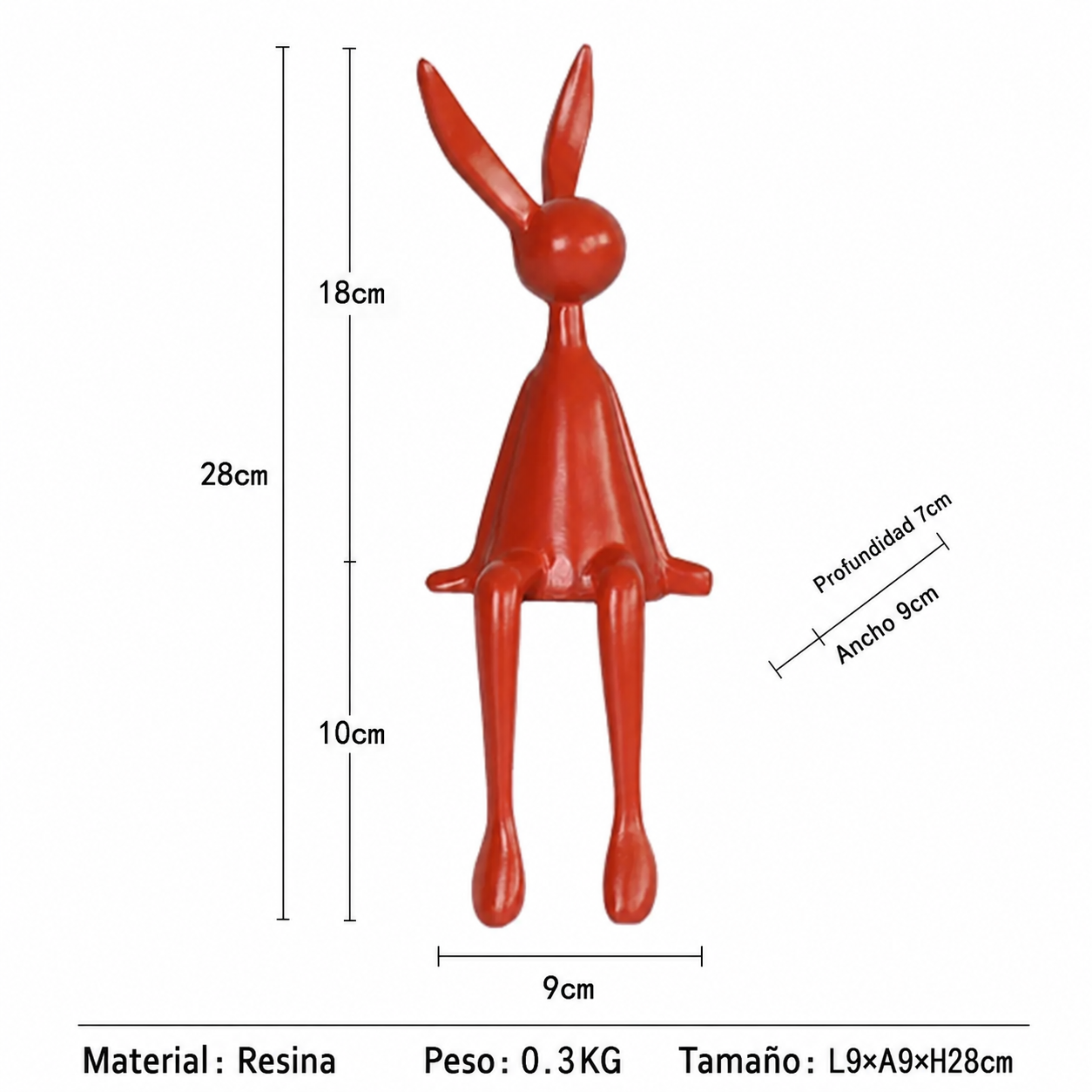Figura Decorativa de Conejo y Ratón en Resina