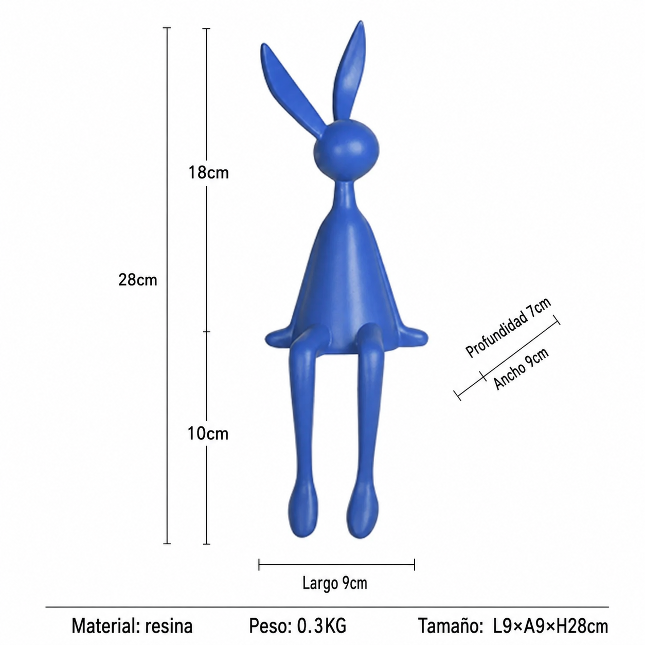 Figura Decorativa de Conejo y Ratón en Resina