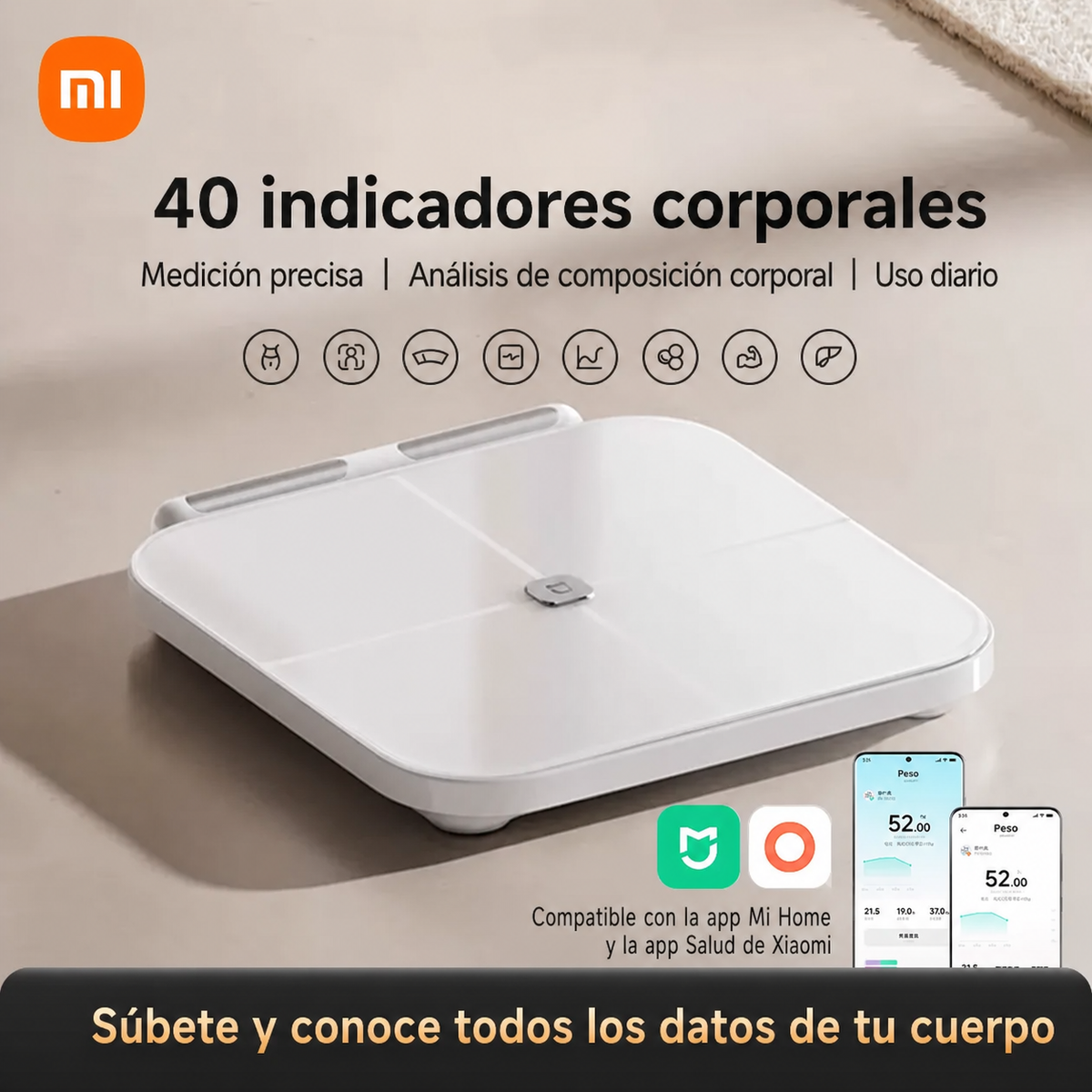 Báscula Mi Body Fat S800 con 8 electrodos - 1