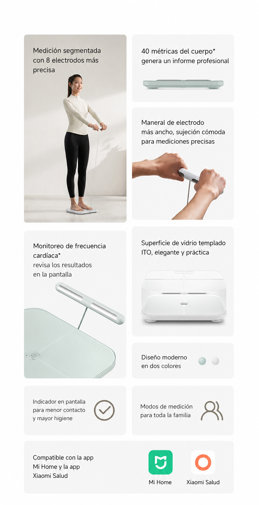 Báscula Mi Body Fat S800 con 8 electrodos - 4