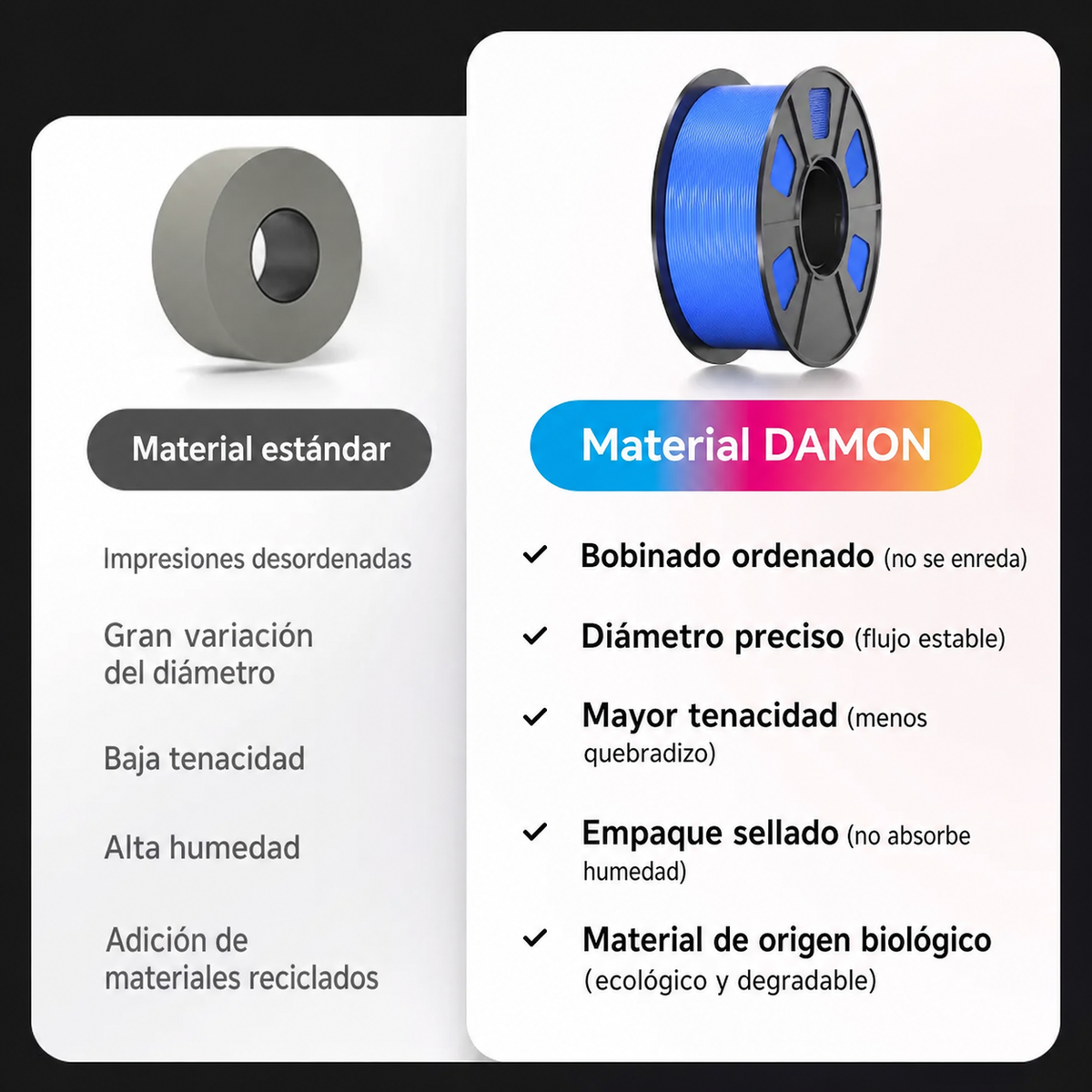 Filamento mate para impresora 3D PLA por 1 kg 1.75 mm - 2