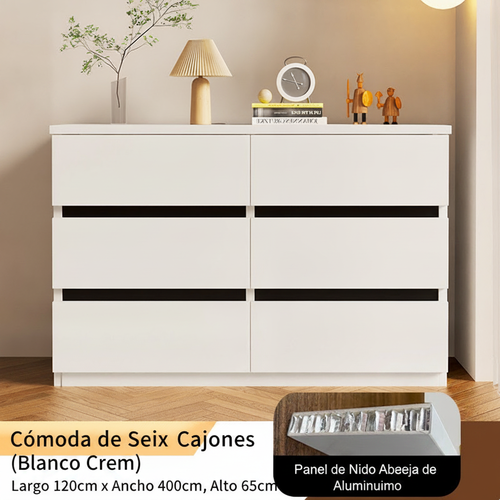 Cómoda con cajones madera sala o recámara moderna