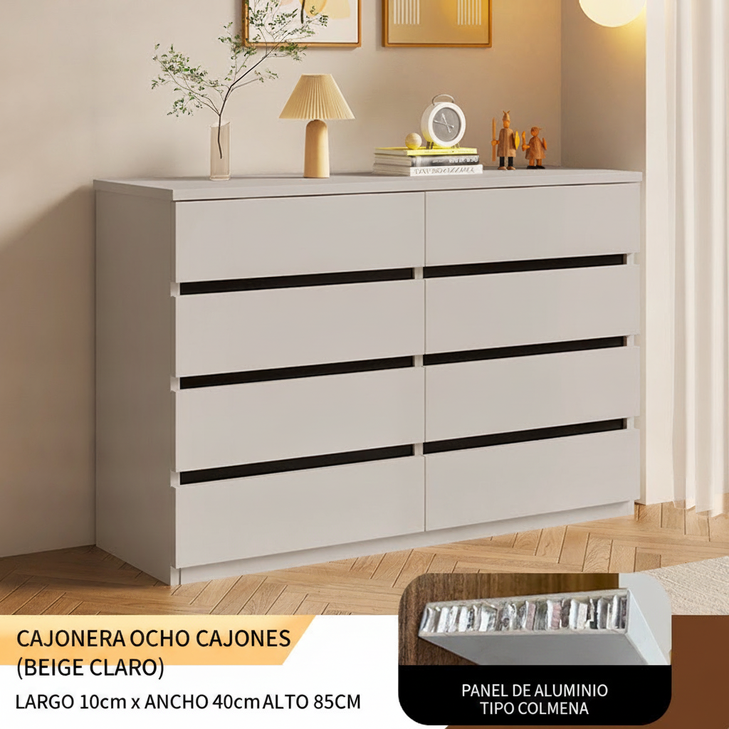 Cómoda con cajones madera sala o recámara moderna