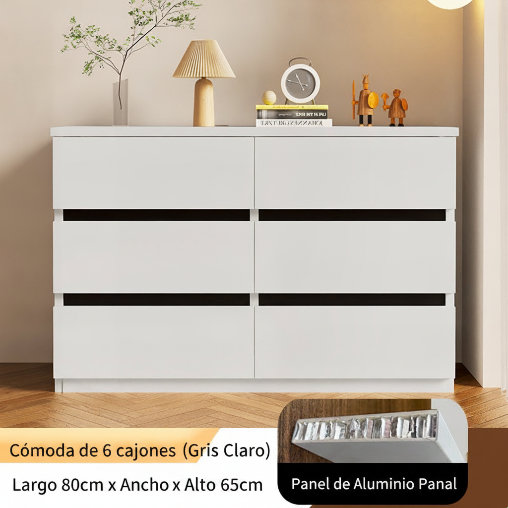 Cómoda con cajones madera sala o recámara moderna