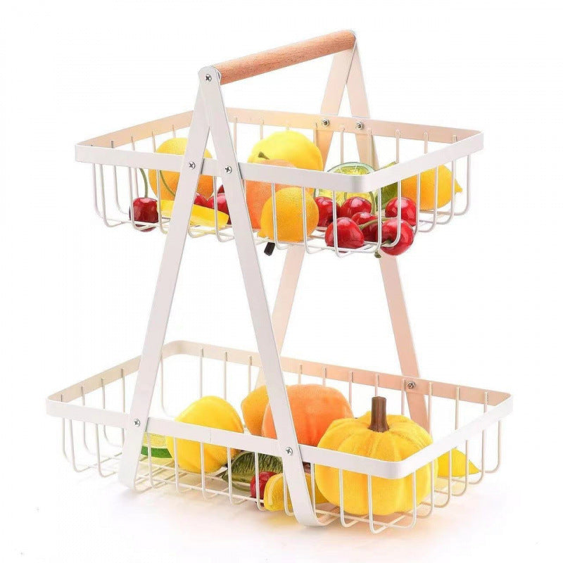 Canasta de Frutas de Metal con Niveles Desmontables