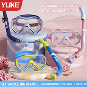 Goggle de natación para niños con snorkel semiseco - 1