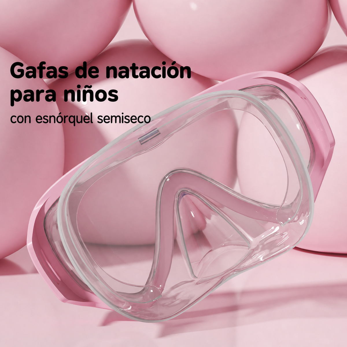 Goggle de natación para niños con snorkel semiseco - 3