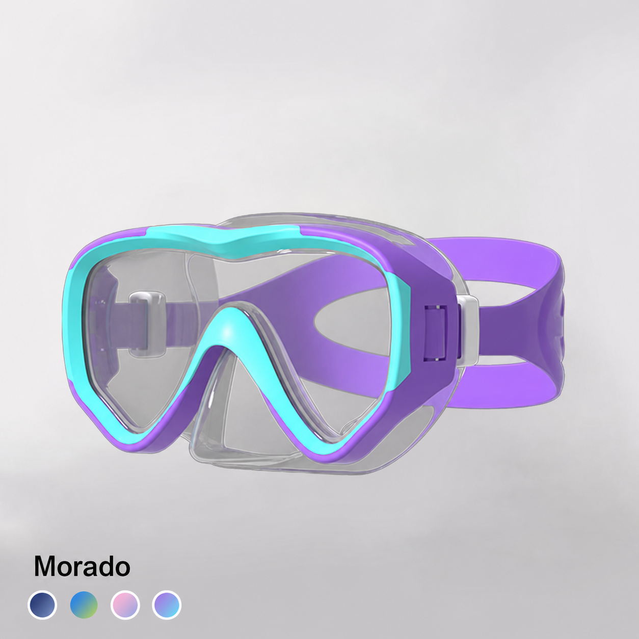 Goggle de natación para niños con snorkel semiseco