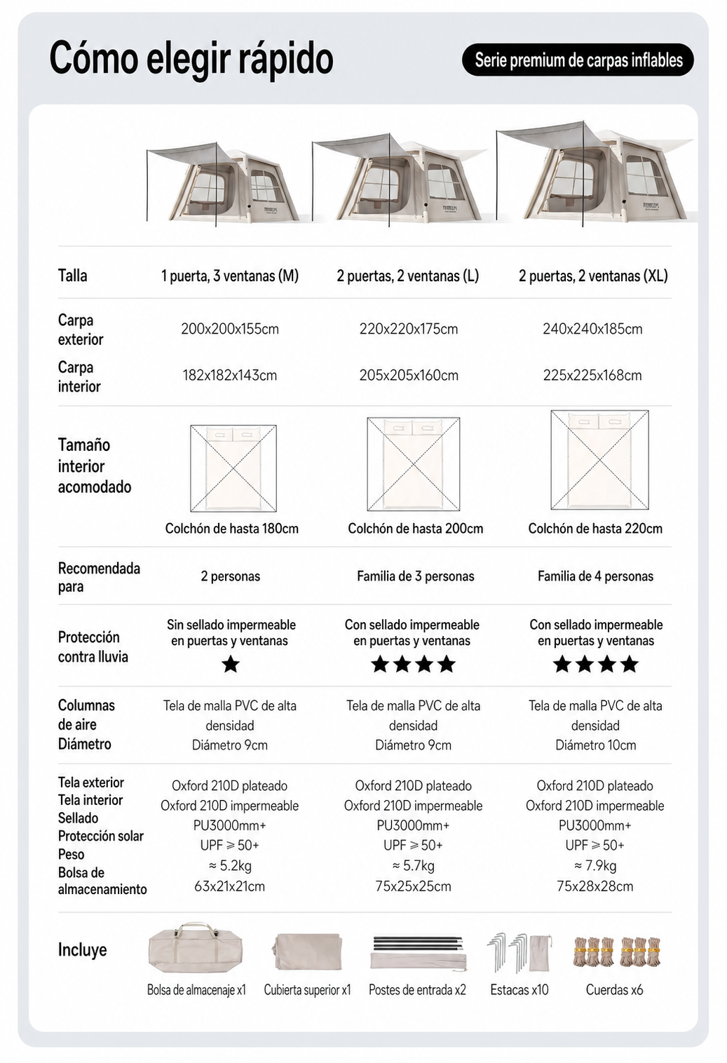 Tienda de camping inflable automática - 6