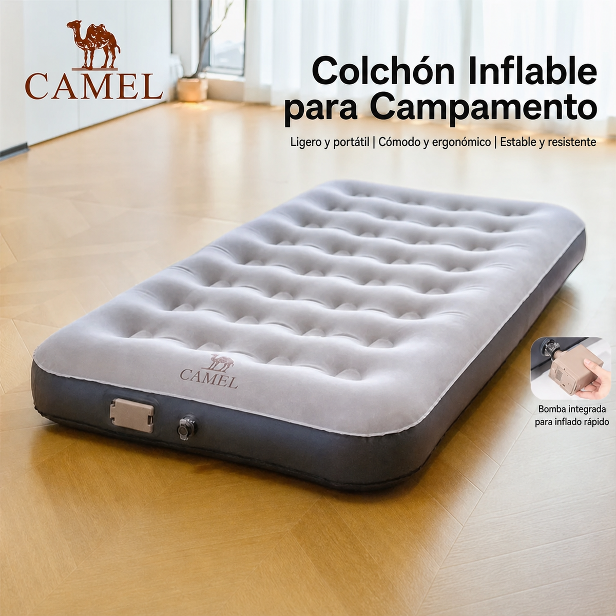 Colchón Inflable para Camping con Bomba Integrada - 1