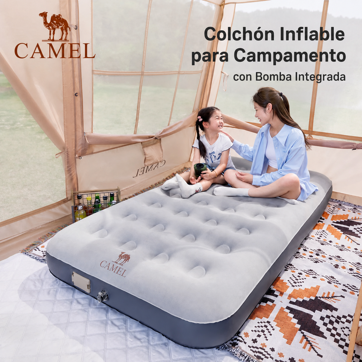 Colchón Inflable para Camping con Bomba Integrada - 5