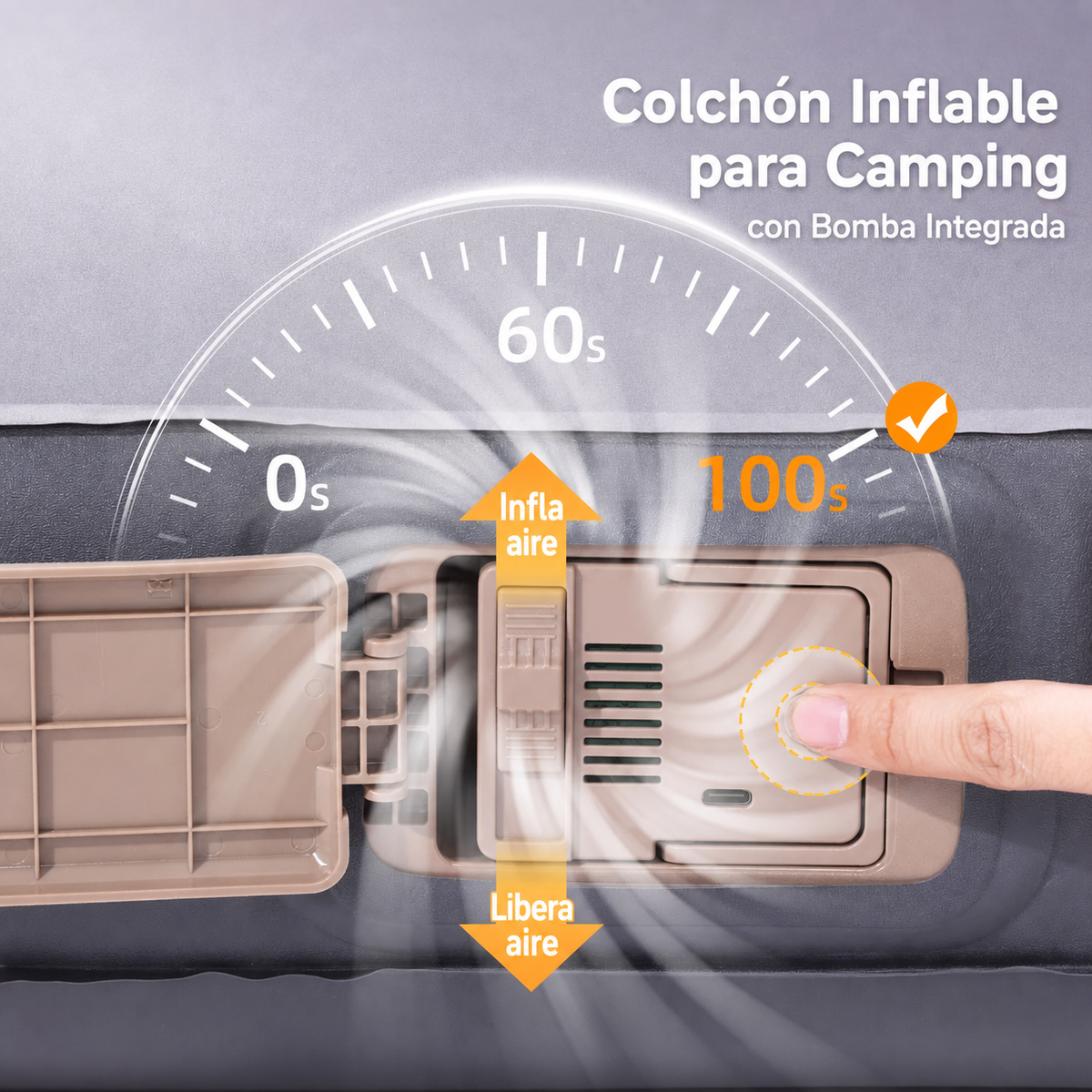 Colchón Inflable para Camping con Bomba Integrada - 7