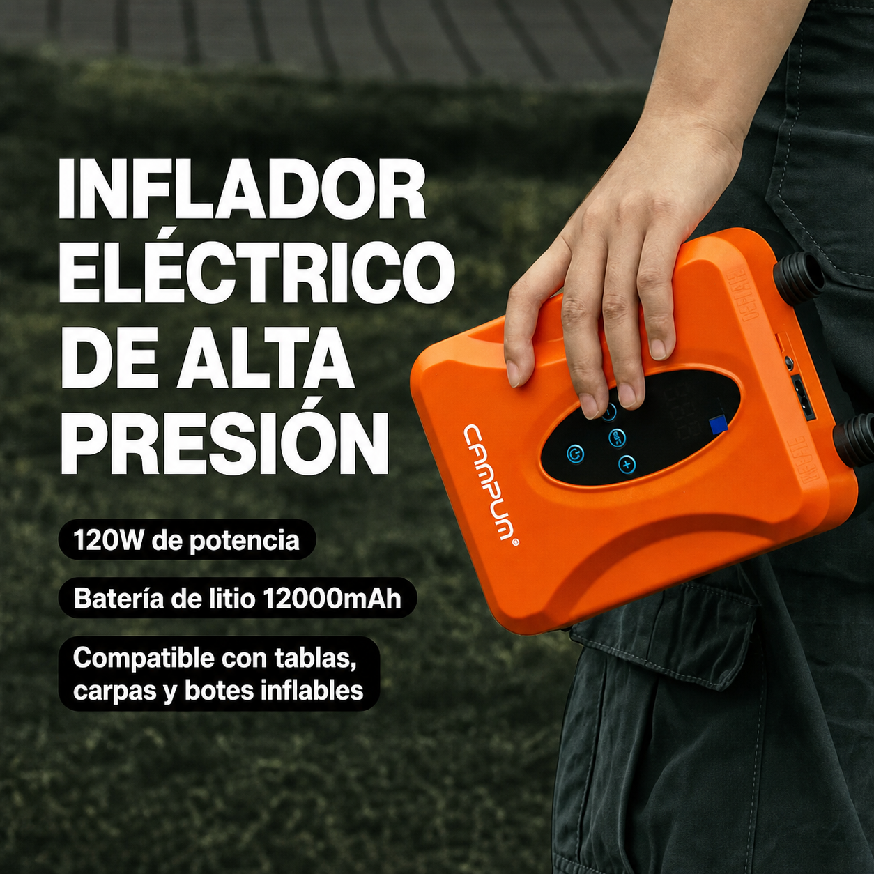Inflador eléctrico de alta presión 120W Campum - 1