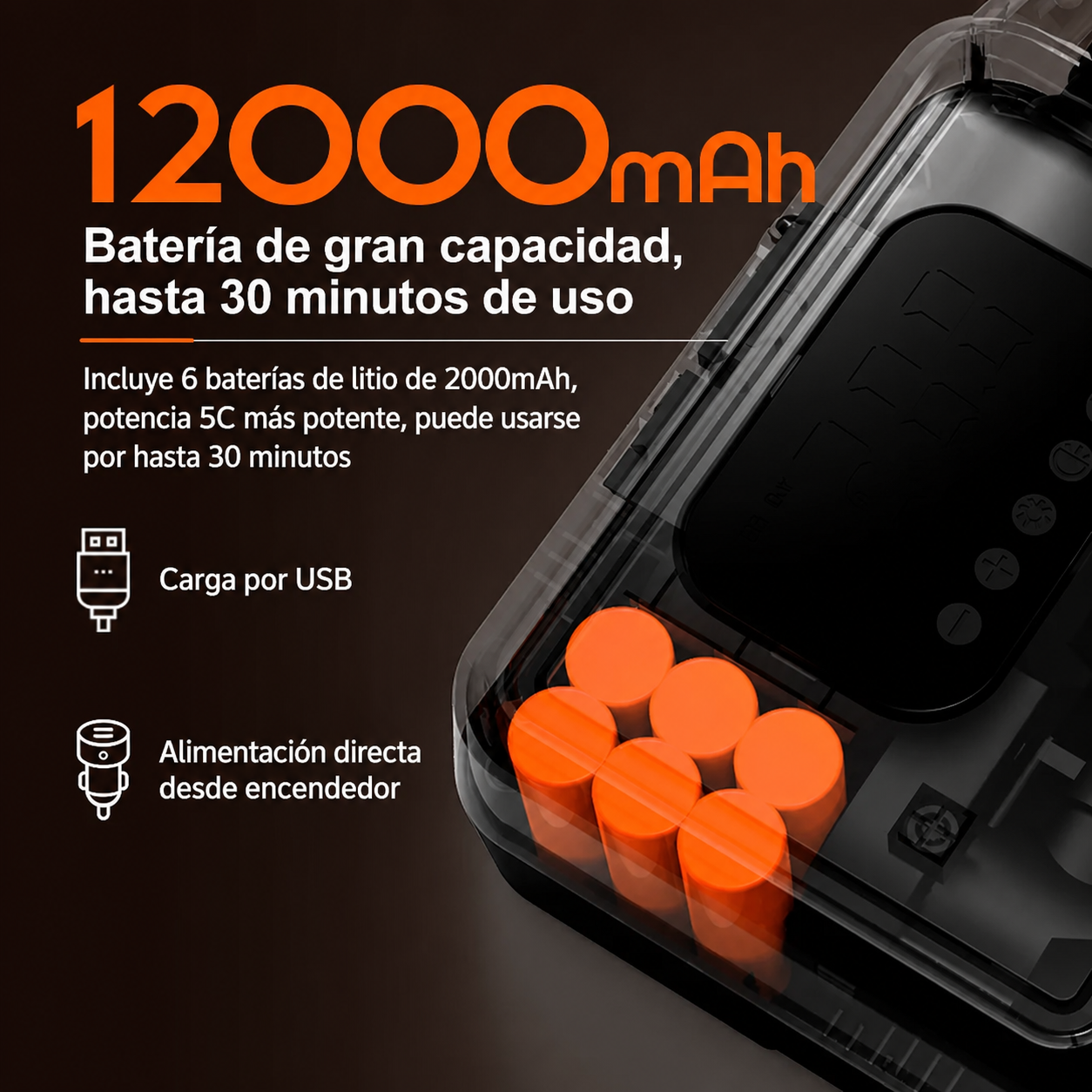 Inflador eléctrico de alta presión 120W Campum - 3