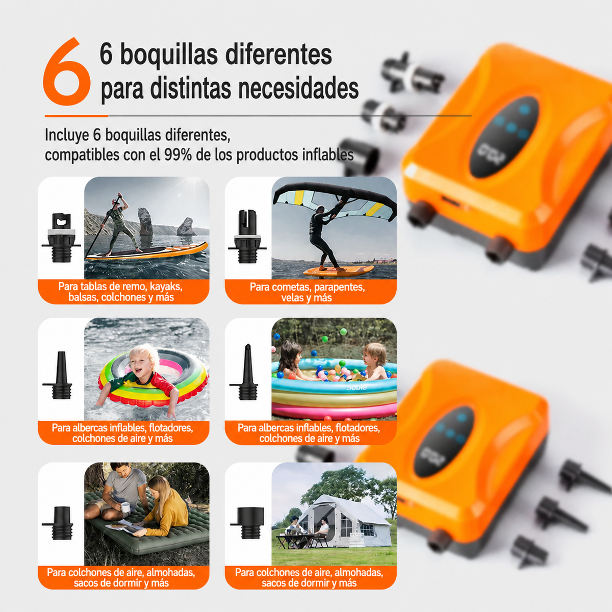 Inflador eléctrico de alta presión 120W Campum - 4