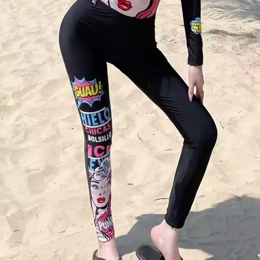 Traje de baño manga larga estampado protección solar - 7