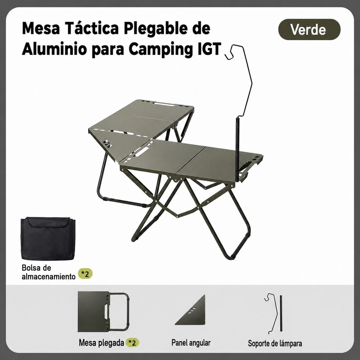 Mesa Táctica Plegable de Aluminio para Camping - 5