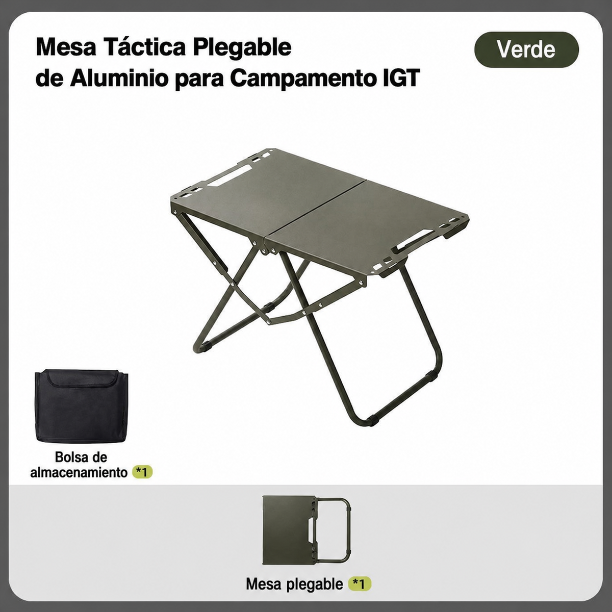 Mesa Táctica Plegable de Aluminio para Camping - 7