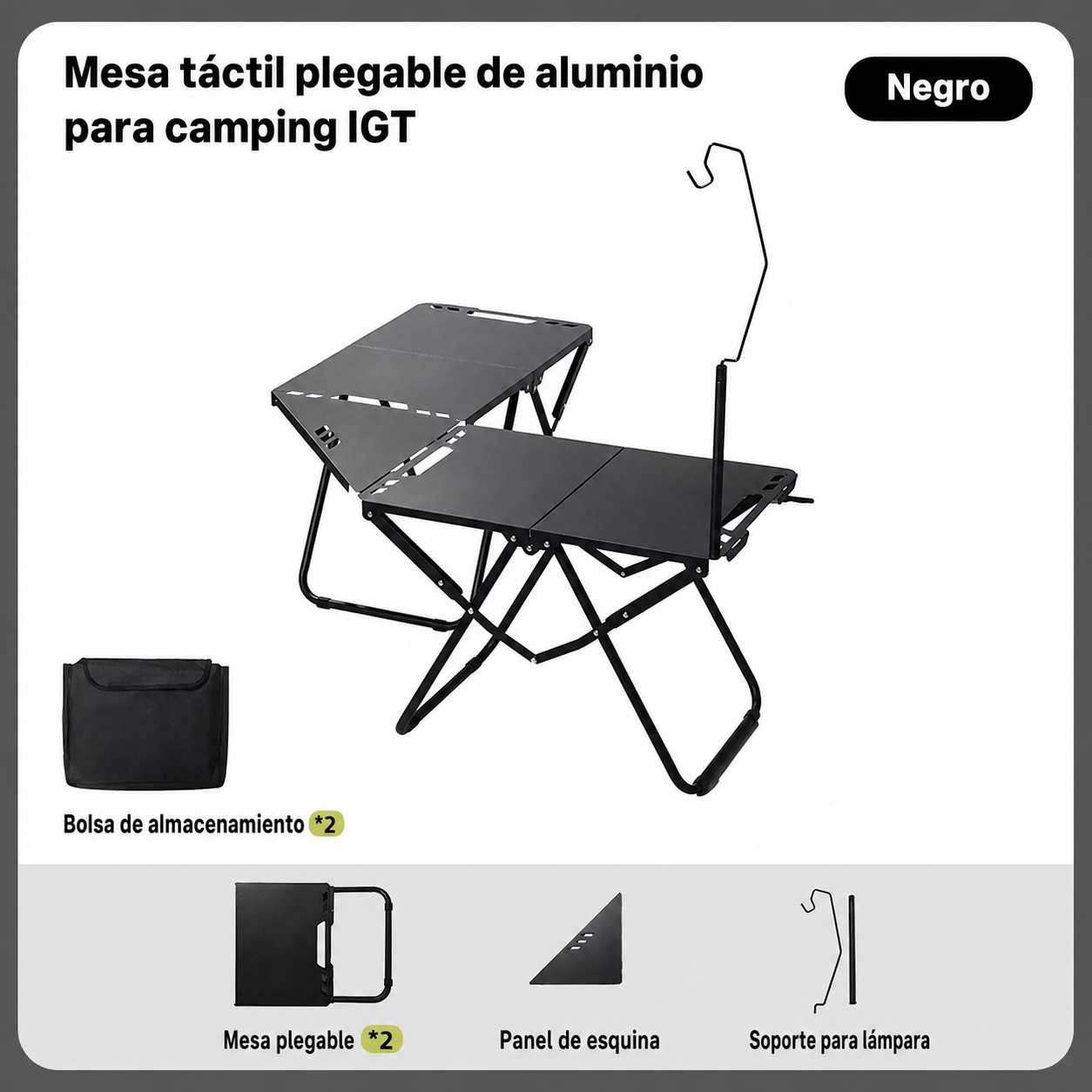 Mesa Táctica Plegable de Aluminio para Camping - 8