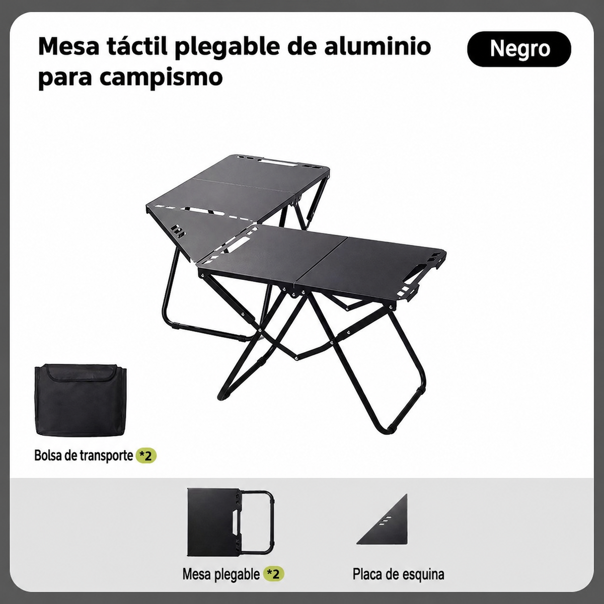 Mesa Táctica Plegable de Aluminio para Camping