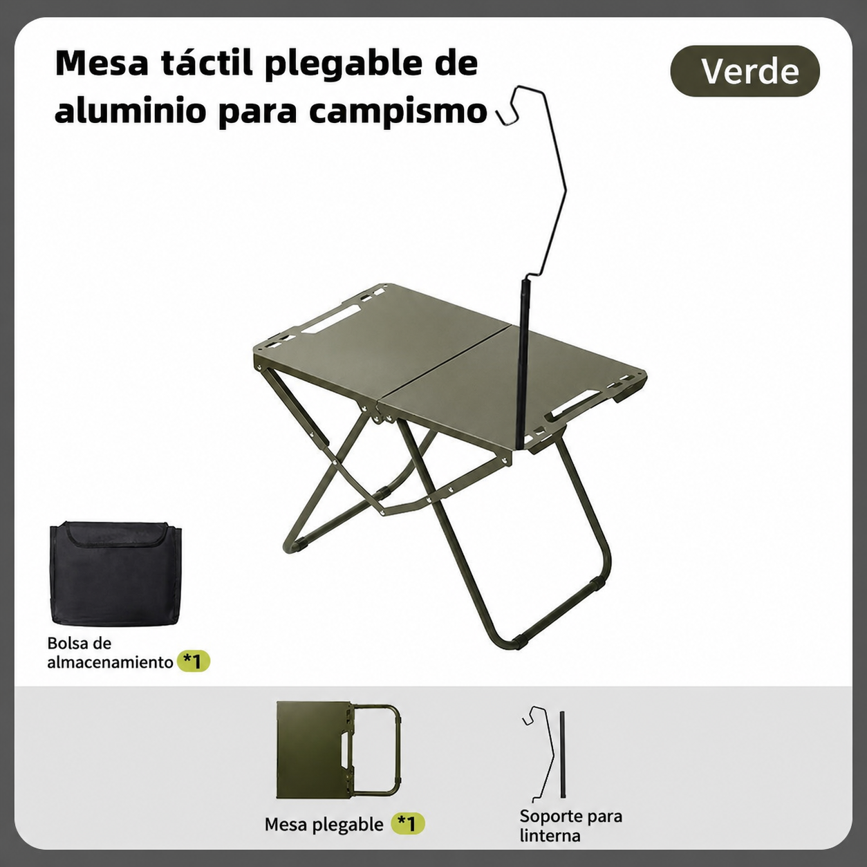 Mesa Táctica Plegable de Aluminio para Camping