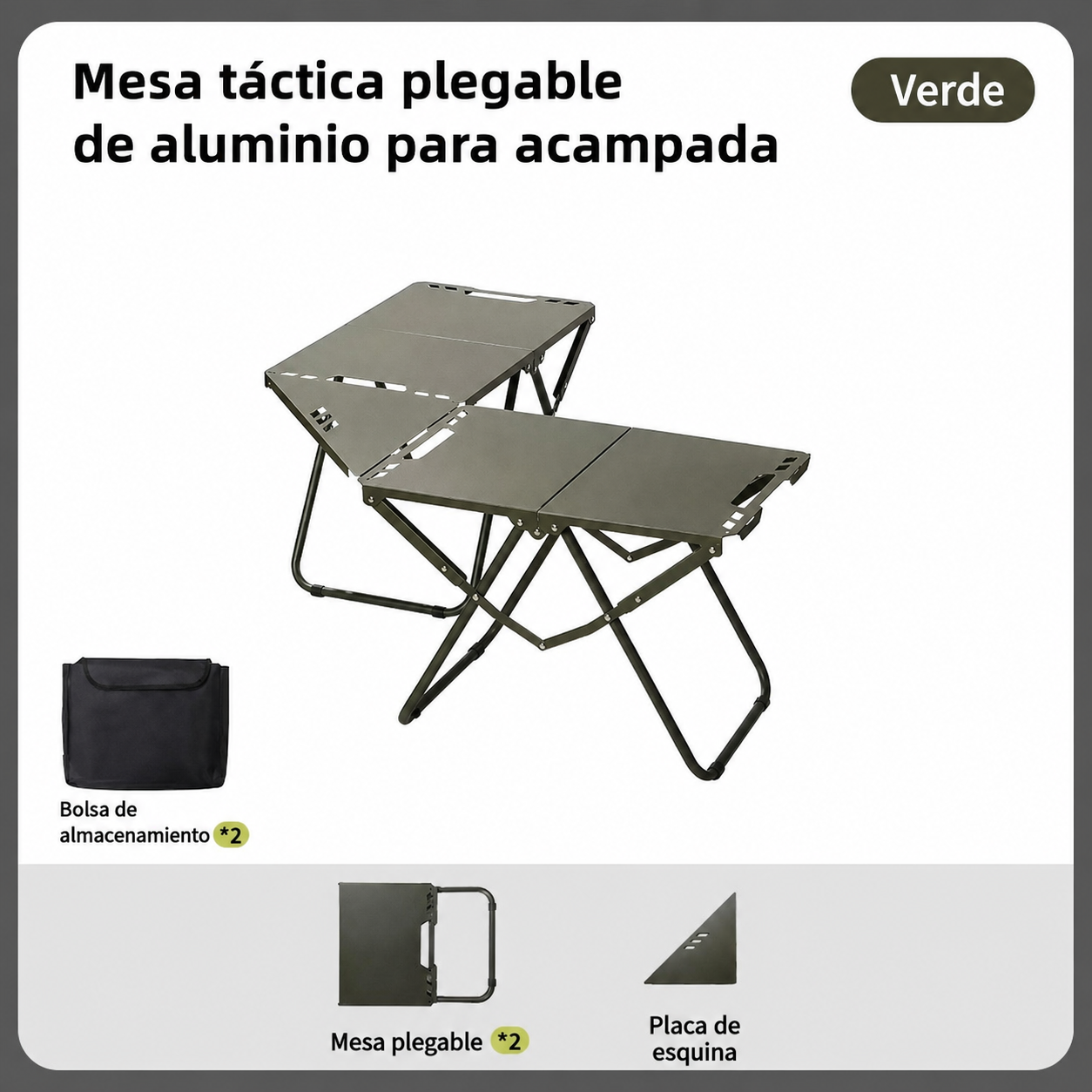Mesa Táctica Plegable de Aluminio para Camping
