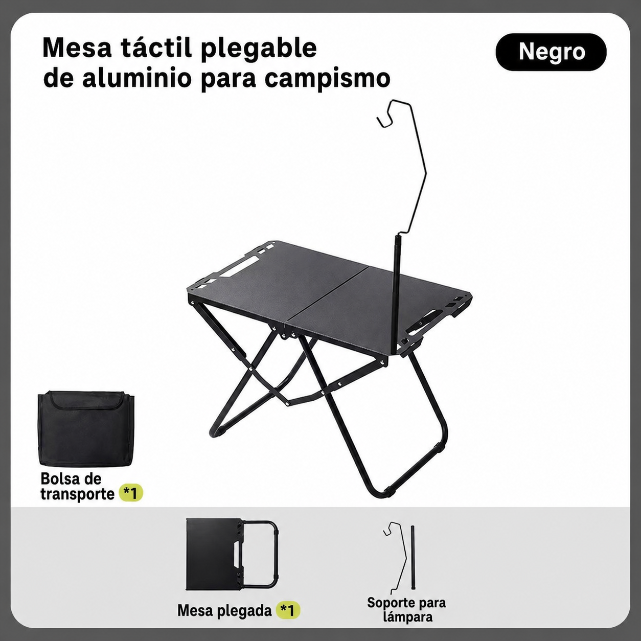 Mesa Táctica Plegable de Aluminio para Camping