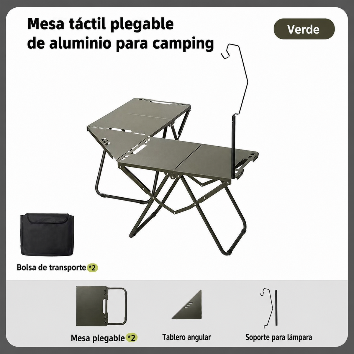 Mesa Táctica Plegable de Aluminio para Camping