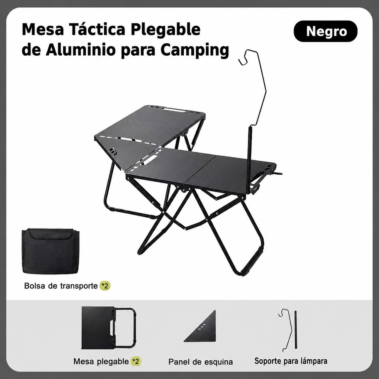 Mesa Táctica Plegable de Aluminio para Camping