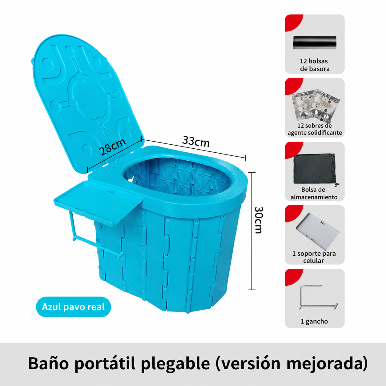 Baño Portátil Plegable para Auto y Camping