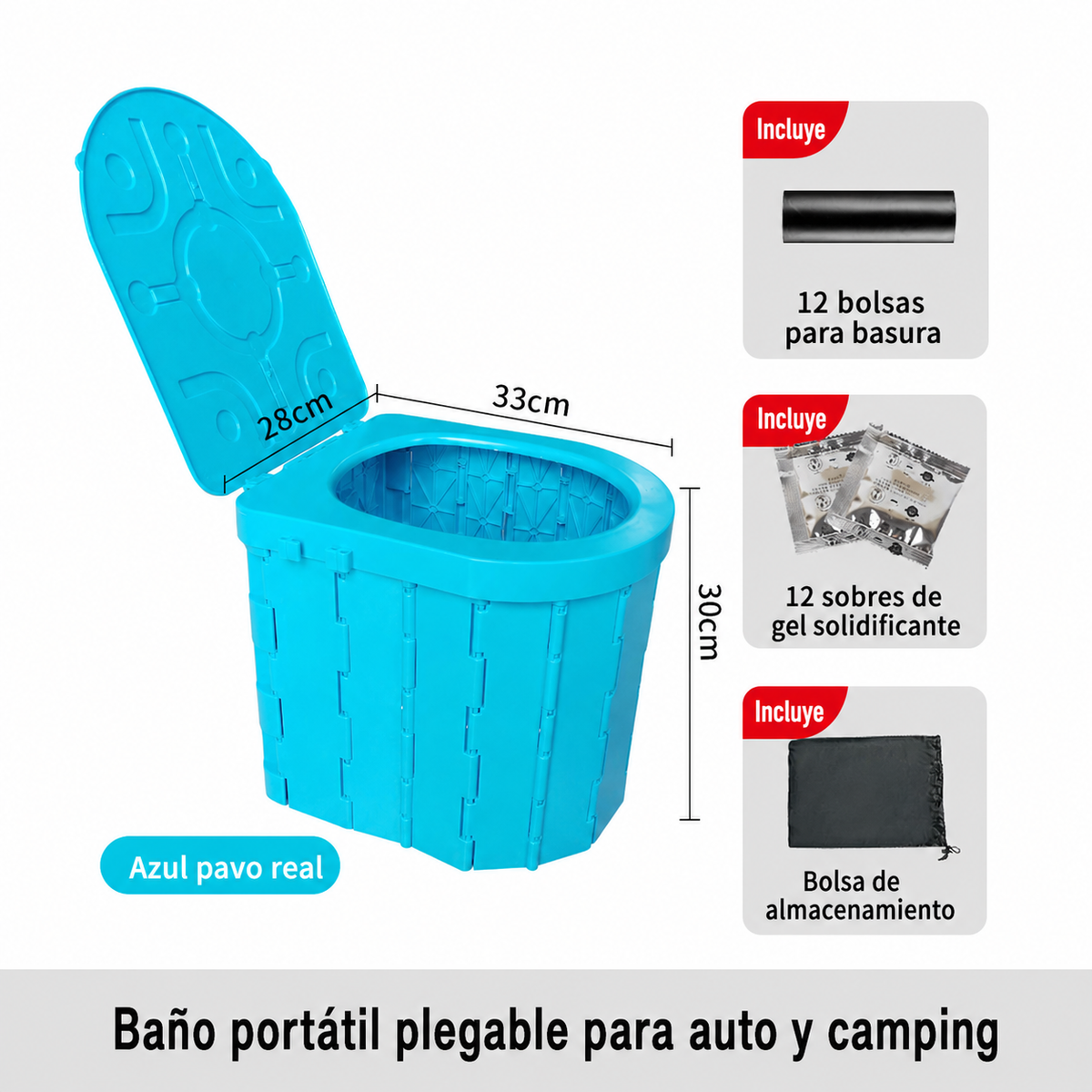 Baño Portátil Plegable para Auto y Camping