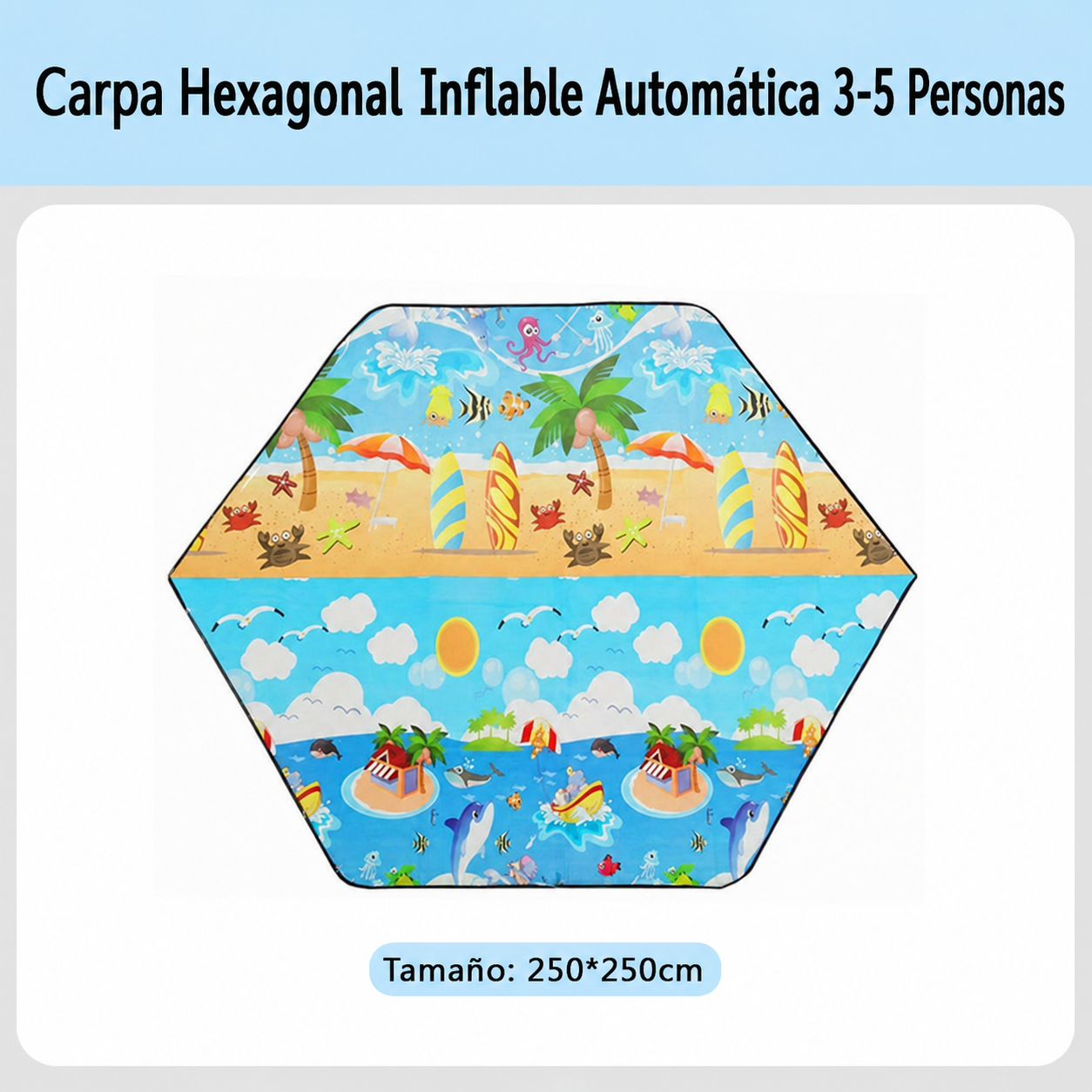 Carpa Hexagonal Inflable Automática 3-5 Personas