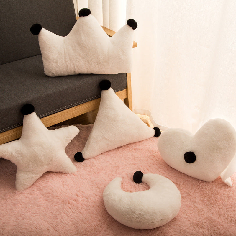 Cojín Decorativo de Peluche Estrellas y Lunas para Sofá - 4