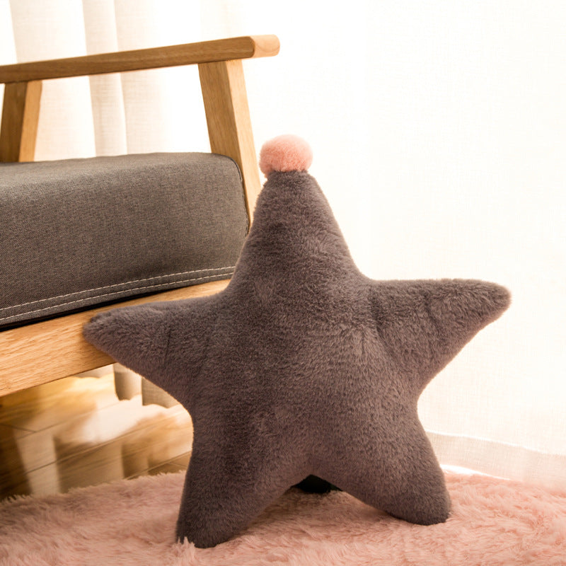 Cojín Decorativo de Peluche Estrellas y Lunas para Sofá